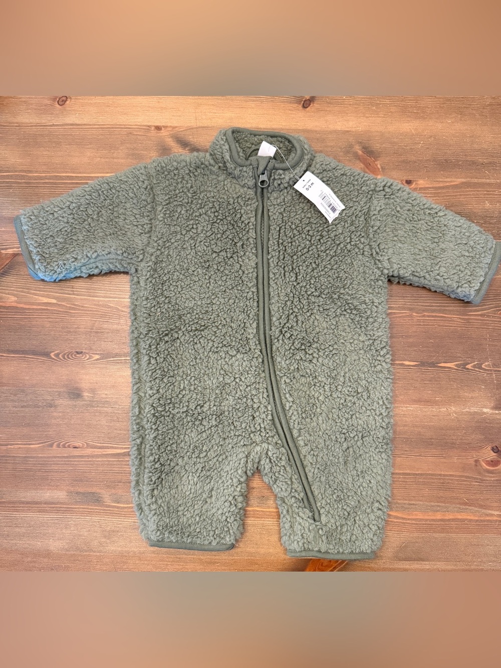 NWT Infant Joe Fresh Olive Green Sherpa Bunting Suit (0-3M)